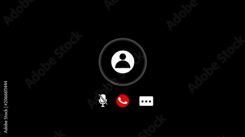 Incoming Video Call Interface with User Profile Icon on Black Background