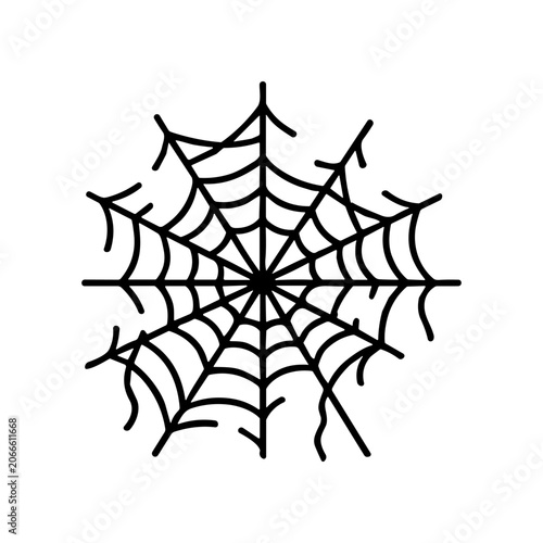 Photos Black spider web closeup detail.