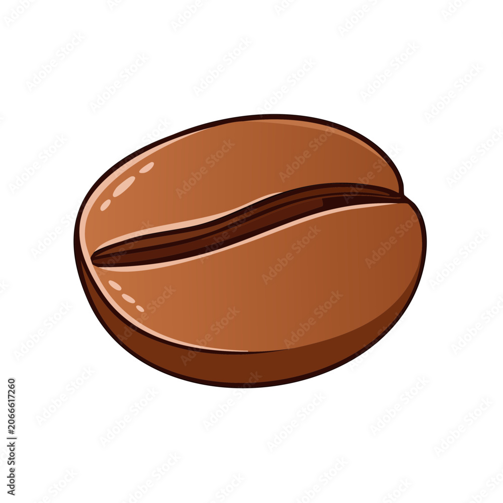 Fototapeta premium Single Brown Coffee Bean Illustration