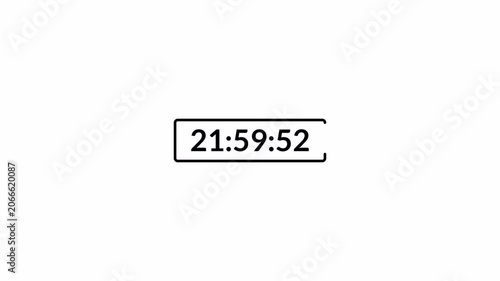 One day countdown timer animation in one minute, 24 hours countdown timer in 60 seconds on a transparent background, Countdown timer in 4k.