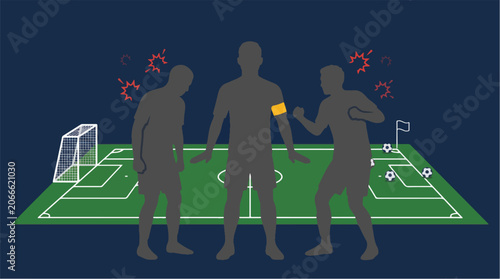 Tableau sur toile Captain Maintaining Team Discipline After Repeated Fouls and Frustration