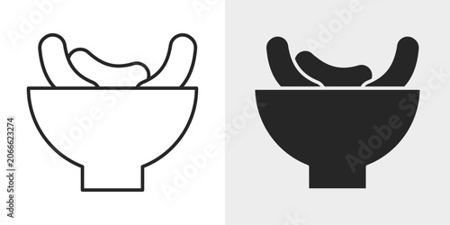 Foto Nut Bowl Icon represents healthy snacks, nutritious foods, and natural ingredients