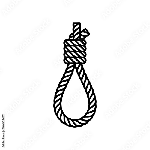 Bild auf Leinwand Noose made of rope hanging down.
