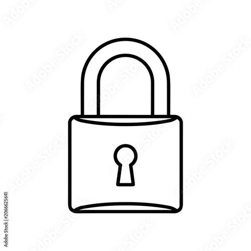 Billede på lærred Padlock with keyhole security device.