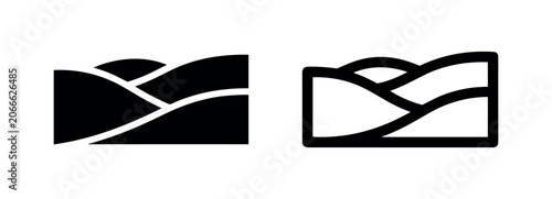Canvas-taulu Rolling hills icon, Mountain landscape symbol