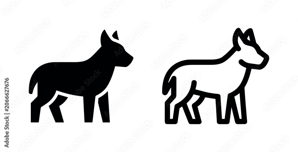 Obraz premium Donkey Icon Set - Black and White