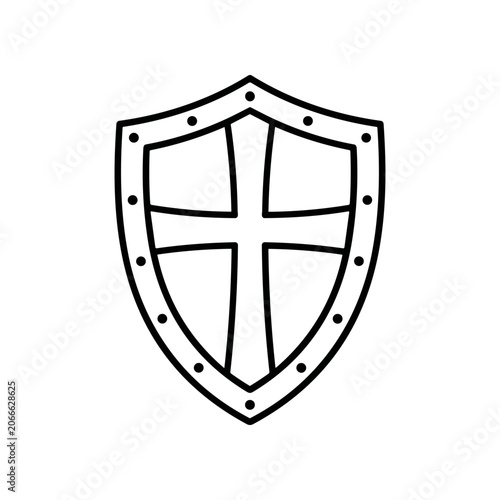 Shield with cross emblem icon.