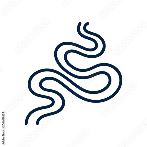 Simple black line snake icon.