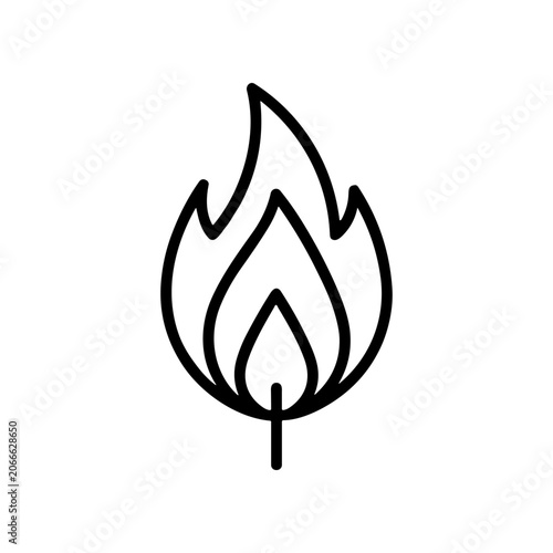Simple flame icon line art.