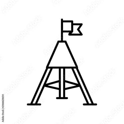 Simple black line art surveyor tripod.