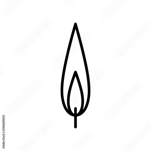 Simple flame icon design element.
