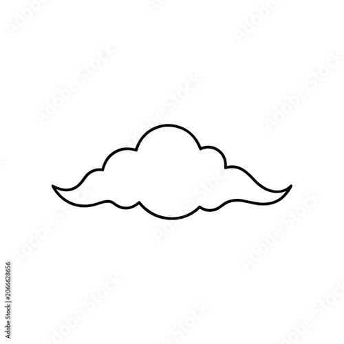Simple Cloud Icon Line Drawing.