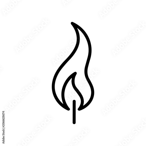 Simple flame icon on white background.