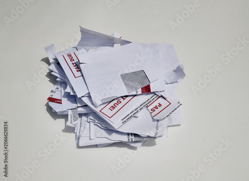 envelope, in the red, Finance, debt, bills, debt free, bankrupt, money, credit card, bills, ripped, torn copy, no one, no people