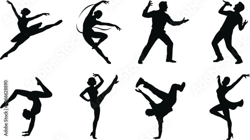 Fotografie Performing Arts and Entertainment Silhouette Collection – Dance, Singing and Sta