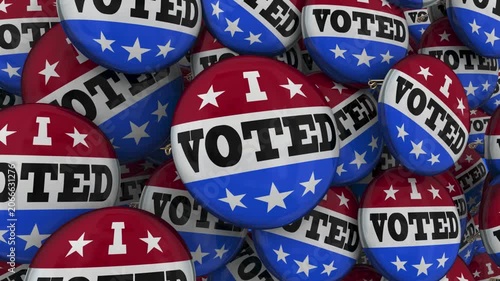 I Voted Pins Buttons Pins Election Democracy Voter Pride 3d Animation