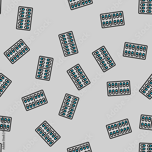 Tableau sur toile steroid capsule blister pack vector seamless pattern steroid capsule blister pac