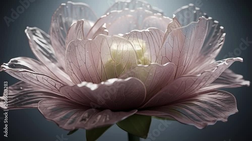 Abstract Floral Composition with Translucent Petals and Soft Lighting.