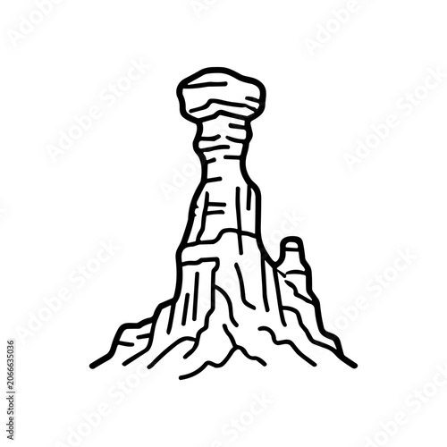 Obraz na plátne Detailed illustration of a rock formation.