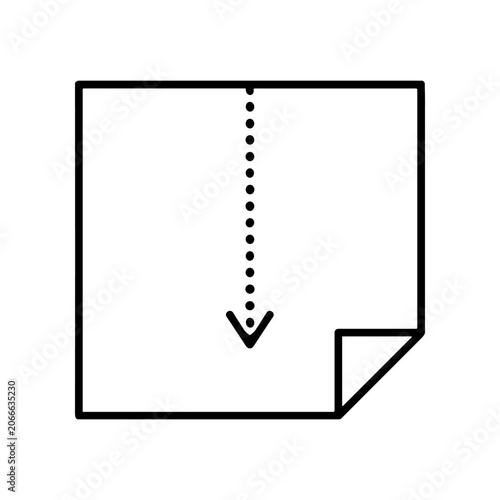 Folded corner with dotted line.