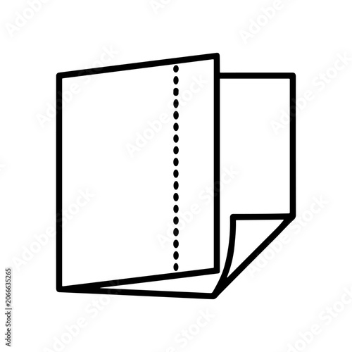 Folded Page with Dotted Line.