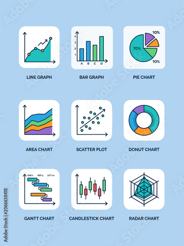 Collection of professional business data analysis charts and diagrams with business analysis visualization diagrams