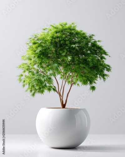 Kiyohime Japanese maple with delicate foliage in realistic 3D render