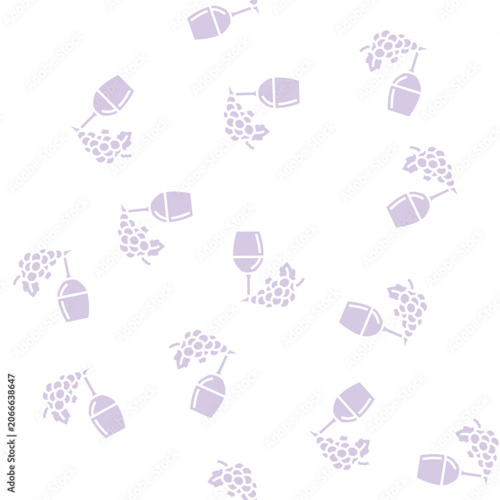 Fototapeta premium glass wine red grapes vector glyph seamless pattern glass wine red grapes sign illustration