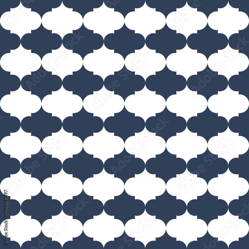 Seamless Modern Moroccan Pattern Background in Navy Blue