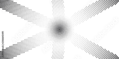 Tableau sur toile A bold black-and-white halftone pattern radiates with energy, delivering a retro comic book vibe with a modern minimalist twist