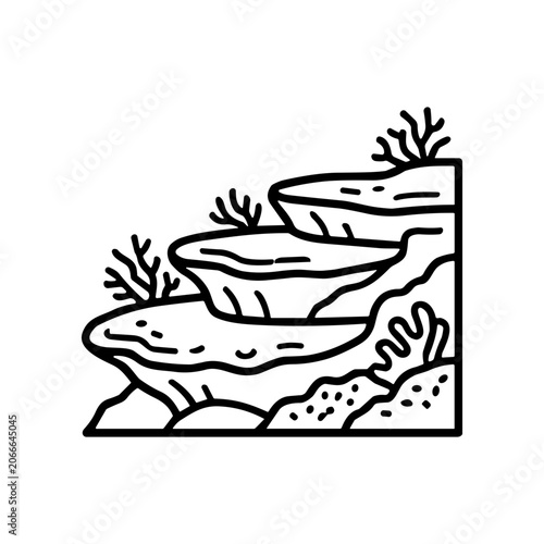 Fotografija Black and white illustration of rock.