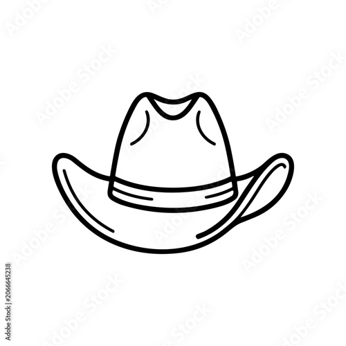 Black line drawing cowboy hat.