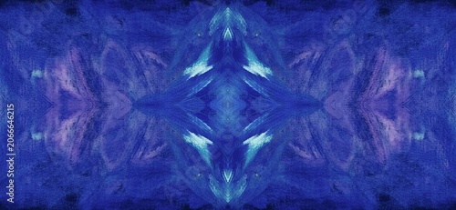 Canvas Print This artwork resembles a crystal expanding outward, shaped by shades of blue, purple, and turquoise