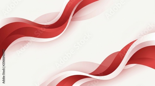 Abstract red wave background banner with copy space