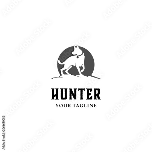 Dog Hunter vector logo design