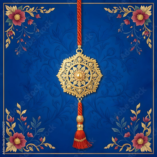 Designer Gold Rakhi for Brother