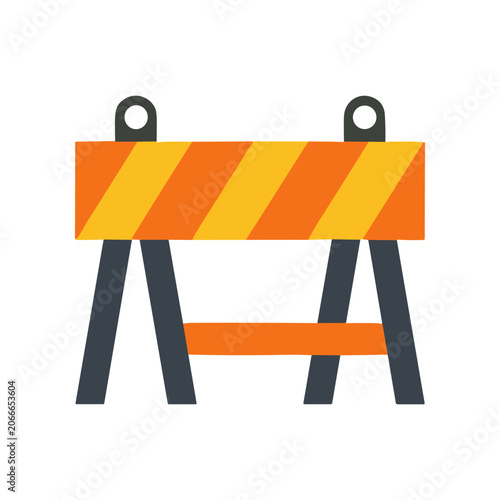 Construction Barrier Warning Sign Board.