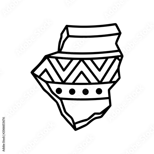 Decorative Pottery Fragment with Geometric Patterns.