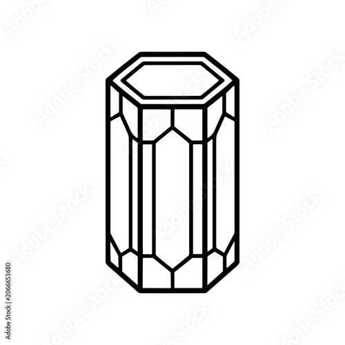 Detailed drawing of a crystal object 1.
