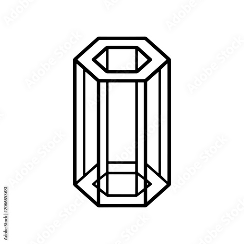 Detailed drawing of a crystal object.