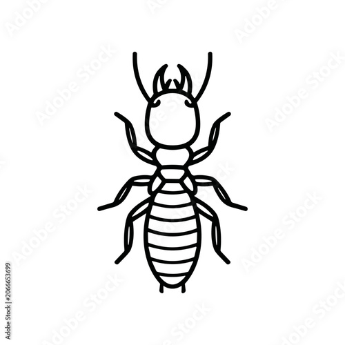 Detailed drawing of an ant insect.