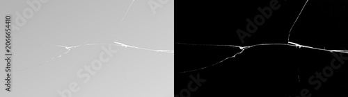 Canvas Print Transparent png of black shattered broken glass crack pattern overlay effect des