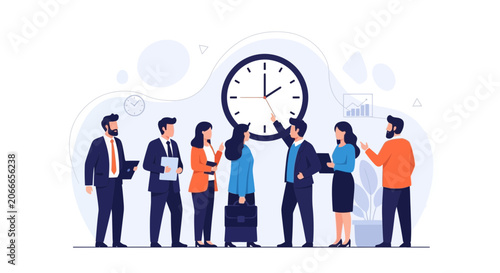 Business Team Monitoring Time and Deadline, Concept of Project Management and Punctuality