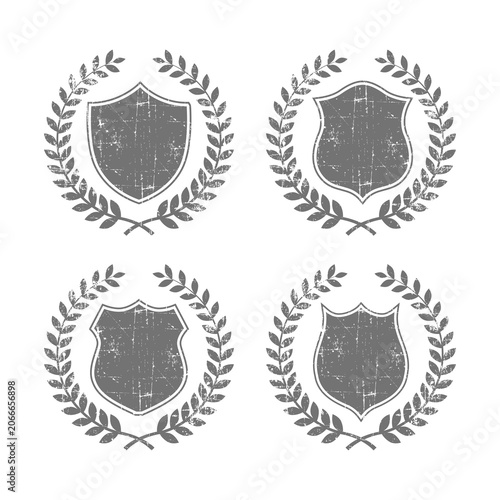 grunge crest shapes vector design