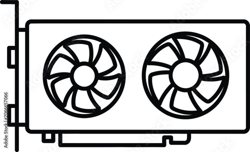 Computer Graphics Card with Dual Fans