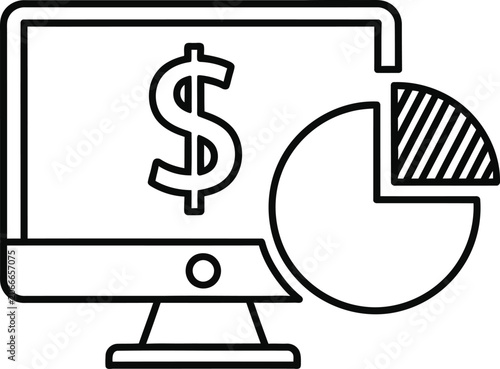 Financial Graph on Computer Screen with Dollar Sign