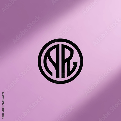 Monogram AR Logo Design Circular Emblem.
