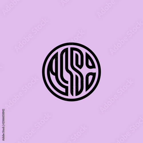 Monogram Logo Design Abstract Circular Symbol.