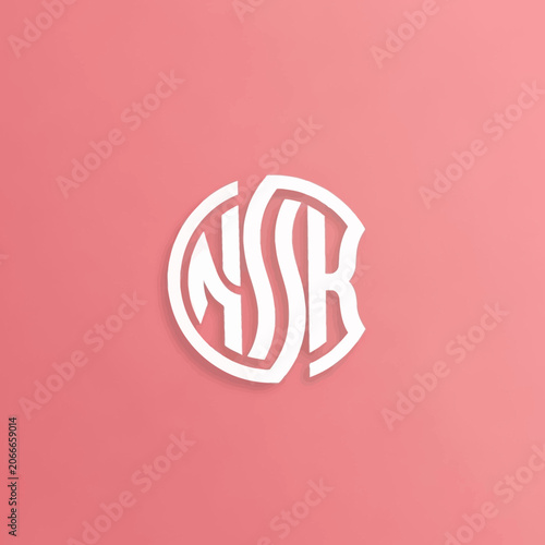 Monogram Logo Design Featuring Intertwined Letters NSK.
