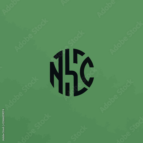 Monogram Logo Design NSC Circular Emblem.